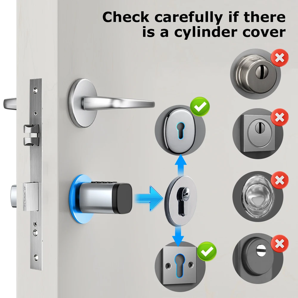 Smart Cylinder Door Lock – Biometric Fingerprint Keypad Lock with Easy Installation and Battery Power - Image 3