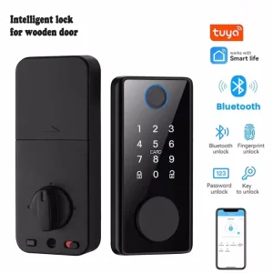 Smart Deadbolt Lock with Fingerprint and Passcode – Keyless Entry Bluetooth Door Lock for Home Security