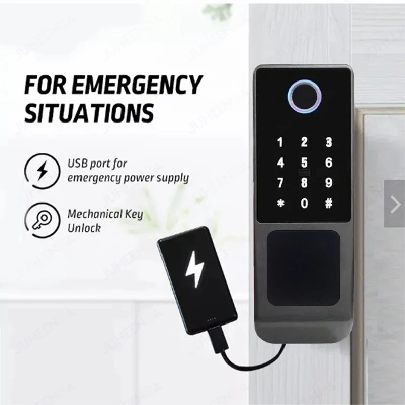 Fingerprint Gate Door Lock – WiFi Biometric Digital Lock with Remote Keypad and Card Entry Access - Image 3