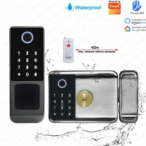 Waterproof IP66 Smart Door Lock – Digital Fingerprint and Card Access Knob Lock for Home Security