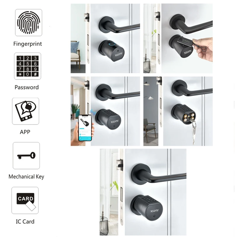 Fingerprint Cylinder Smart Door Lock – Digital Keypad and Card Access Lock for Apartment or Office Doors - Image 3