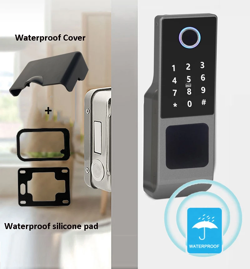 Dual-Sided Waterproof Smart Lock – Password and Fingerprint Remote Control Door Lock for Gate and Entry - Image 5