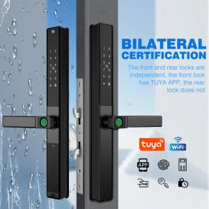 Sliding Door Smart Lock – Waterproof Digital Code Fingerprint Lock with RFID Keycard Double-Sided Security Design