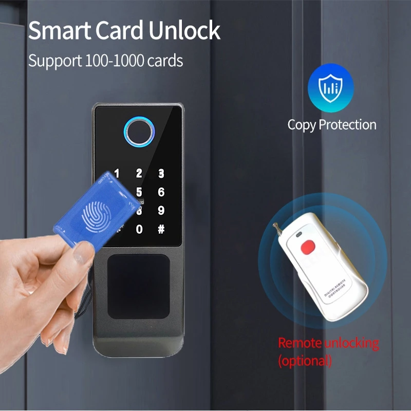 Dual-Sided Waterproof Smart Lock – Password and Fingerprint Remote Control Door Lock for Gate and Entry - Image 2