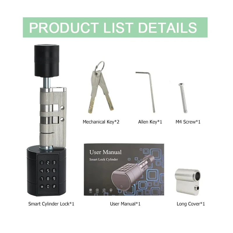 Fingerprint Cylinder Smart Door Lock – Digital Keypad and Card Access Lock for Apartment or Office Doors - Image 6