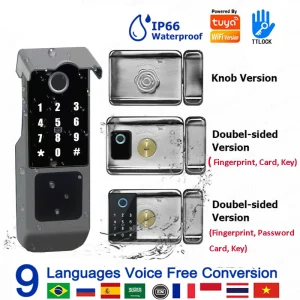 Fingerprint Gate Door Lock – WiFi Biometric Digital Lock with Remote Keypad and Card Entry Access
