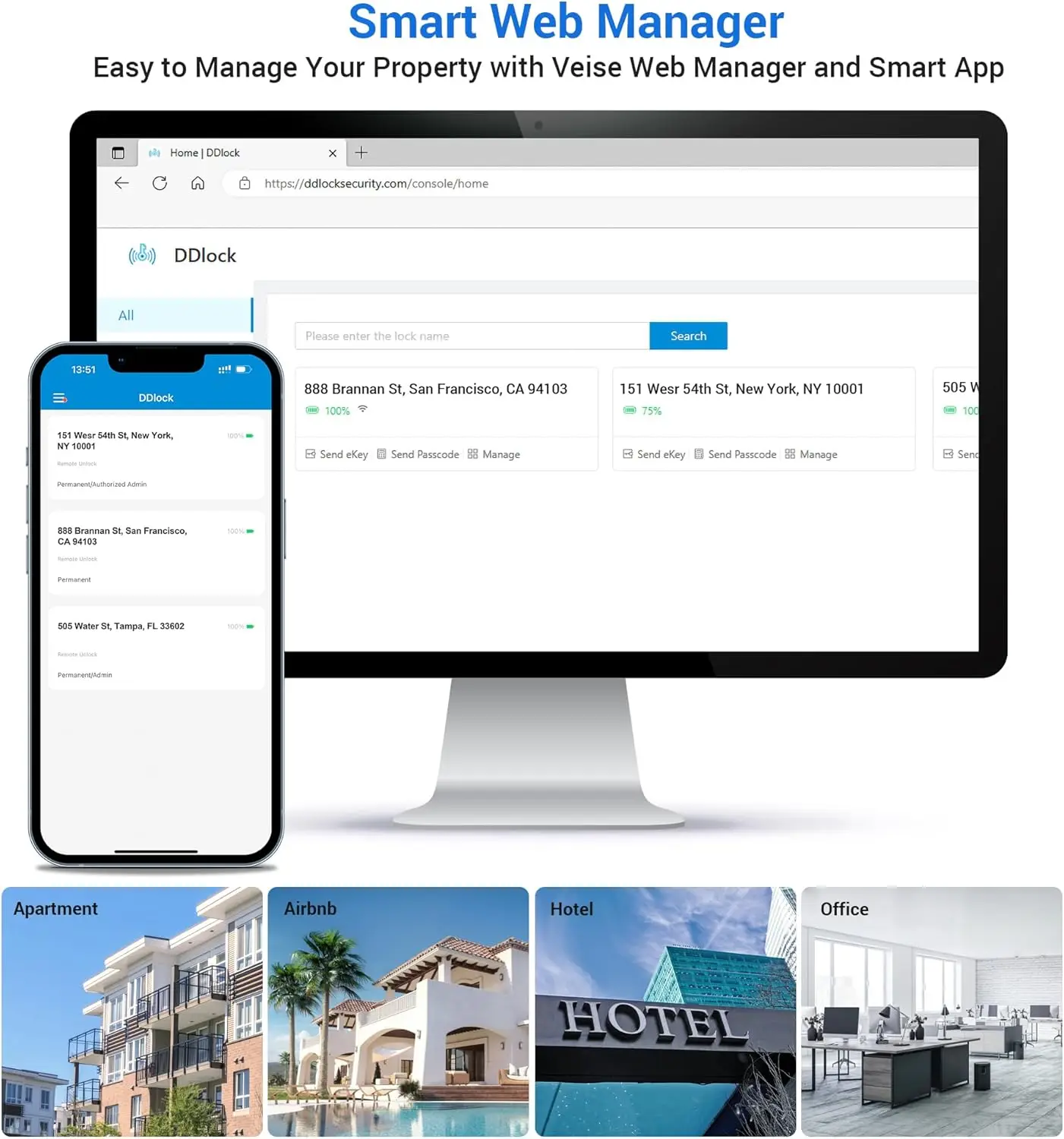 Biometric Keyless Door Lock Set – Smart Fingerprint Entry with Dual Lever Handles and Touchscreen Access - Image 2