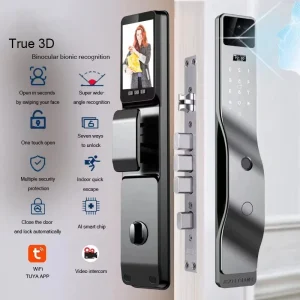 Smart Door Lock with Built-in Camera – Anti-Theft Fingerprint Keypad Lock for Home and Apartment Security