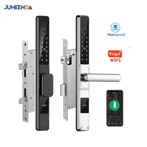 Smart Aluminum Door Lock – Waterproof Sliding Door Lock with Fingerprint and Password Entry System