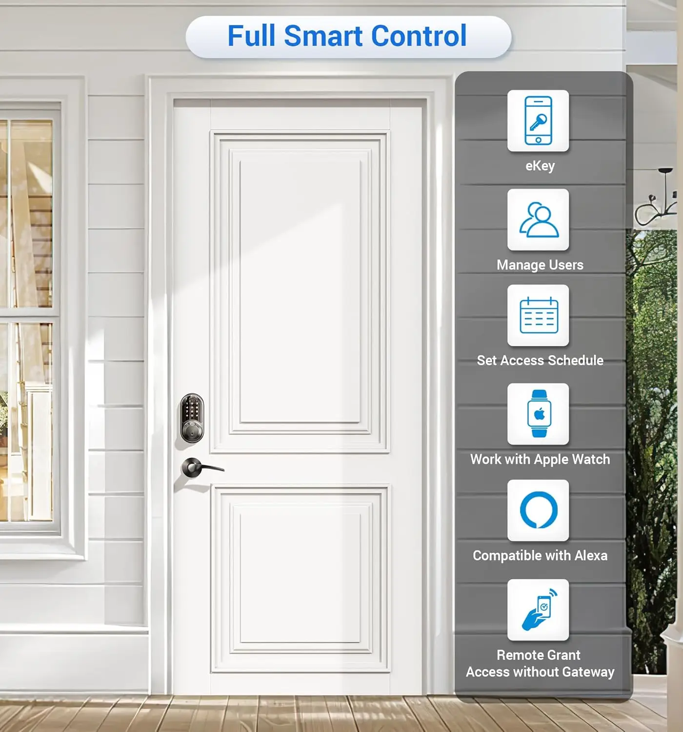 Biometric Keyless Door Lock Set – Smart Fingerprint Entry with Dual Lever Handles and Touchscreen Access - Image 6