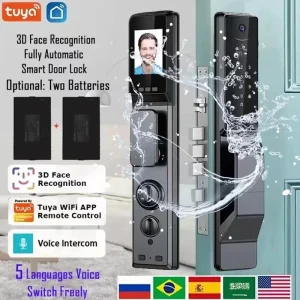 Smart Face Recognition Door Lock – Voice Intercom Biometric Entry Lock with Fully Automatic Unlock System