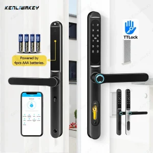 Waterproof IP66 Smart Sliding Door Lock – Fingerprint Keyless Entry Aluminum Digital Lock with RFID Card Access
