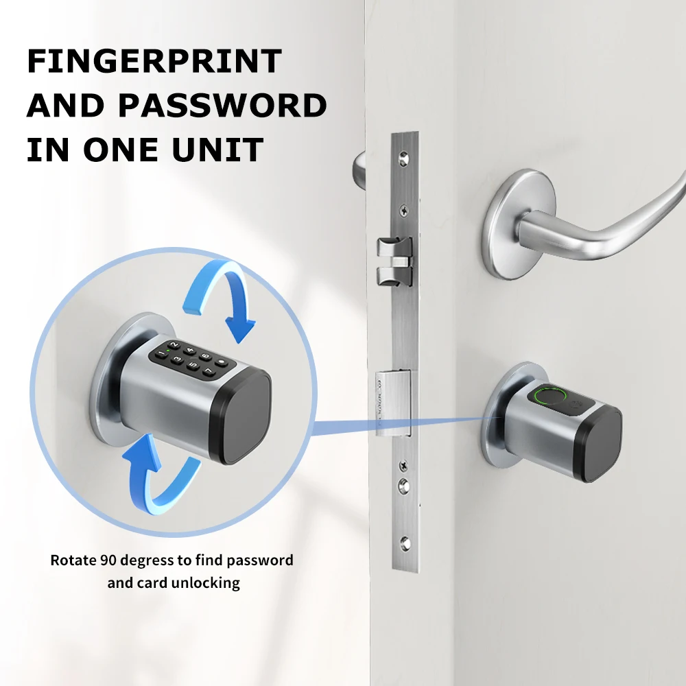 Smart Cylinder Door Lock – Biometric Fingerprint Keypad Lock with Easy Installation and Battery Power - Image 2