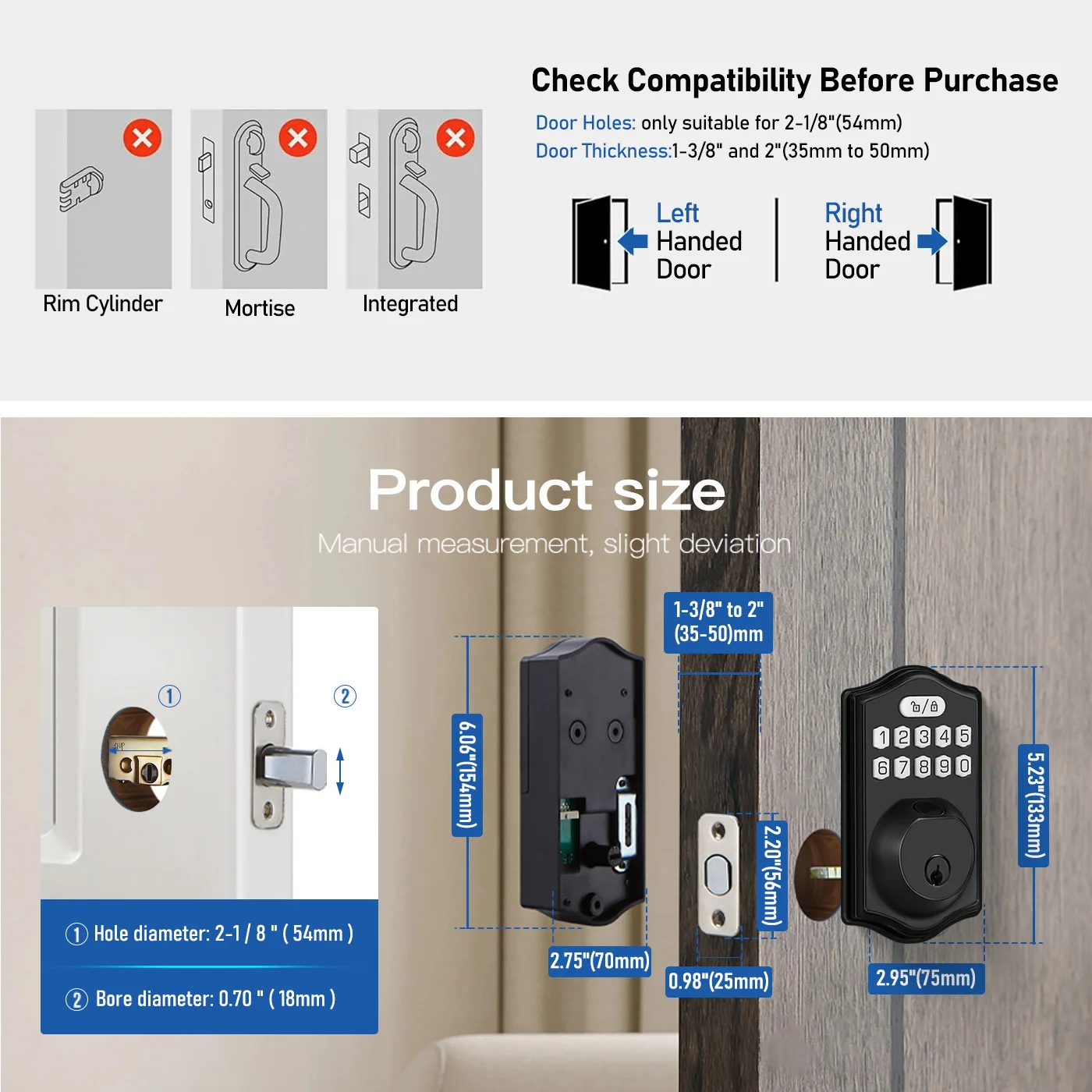 Smart Keyless Deadbolt Lock – Electronic Fingerprint Door Lock with Keypad for Home Entry and Security - Image 6
