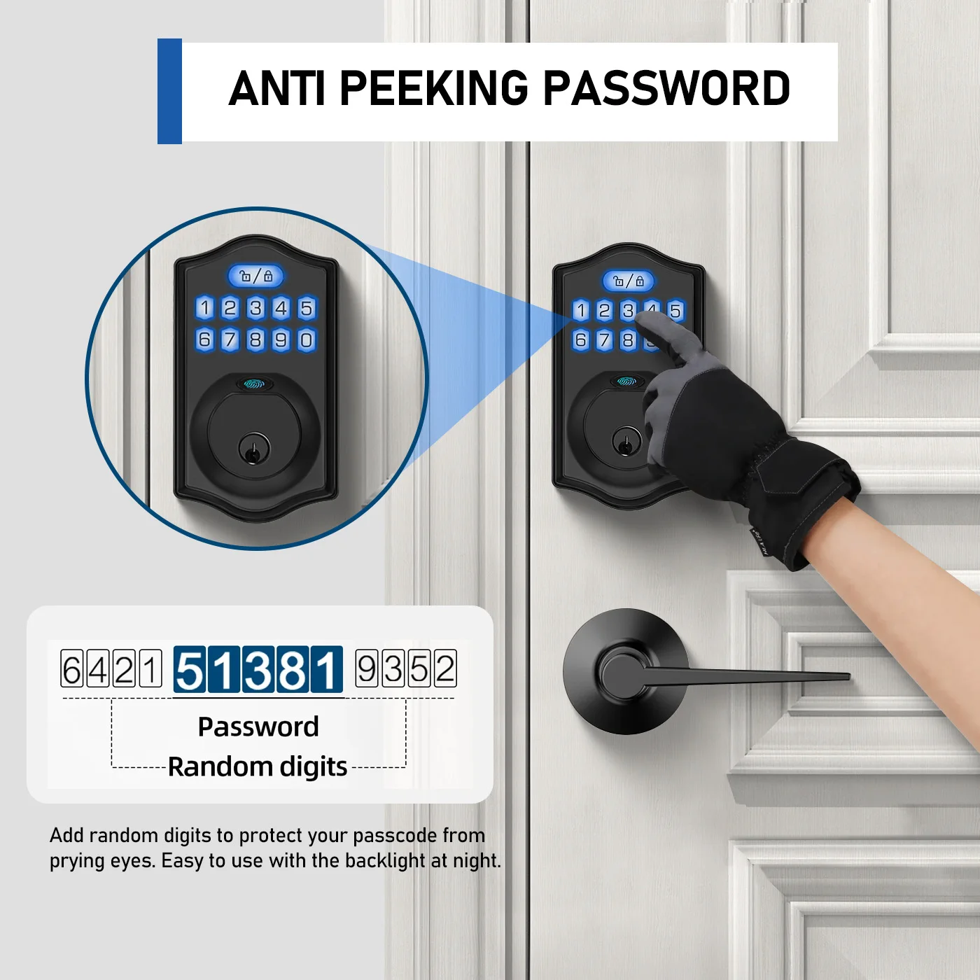 Smart Keyless Deadbolt Lock – Electronic Fingerprint Door Lock with Keypad for Home Entry and Security - Image 3
